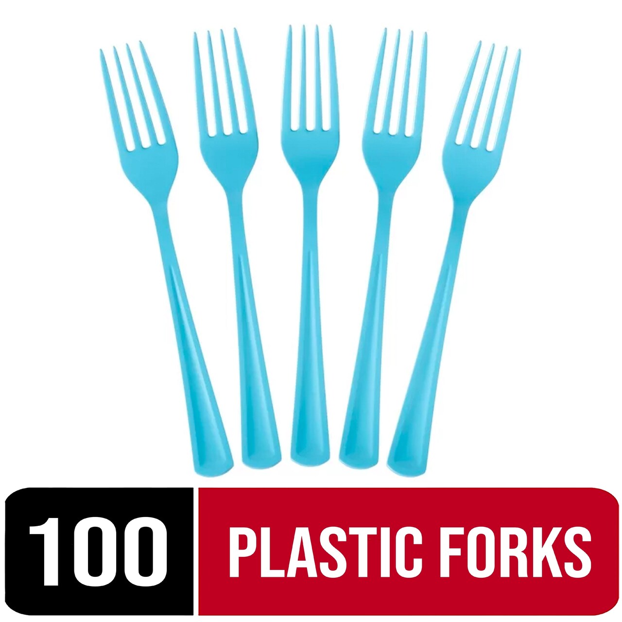 Party Solids 100 Pcs Disposable Utensils – Heavy Duty Plastic Cutlery Set – Premium Plastic Forks, Spoons or Knives for Parties, Events, Catering & Tableware Supplies by Exquisite